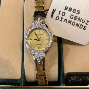 New Goldtone Helbros Quartz Watch